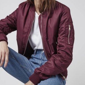 GAP BURGUNDY BOMBER JACKET